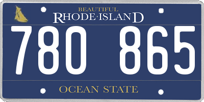RI license plate 780865