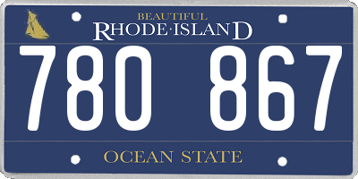 RI license plate 780867