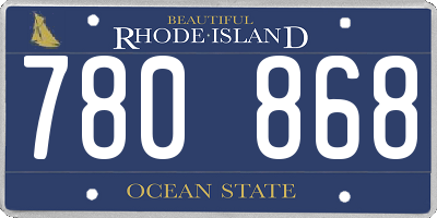 RI license plate 780868
