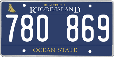 RI license plate 780869
