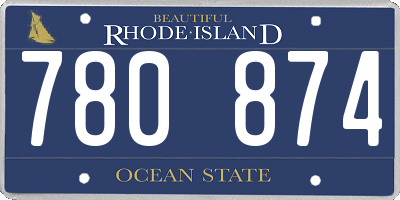 RI license plate 780874
