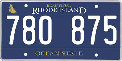 RI license plate 780875