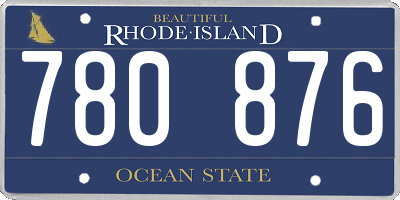 RI license plate 780876
