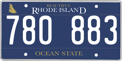 RI license plate 780883