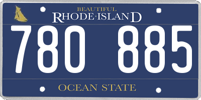 RI license plate 780885