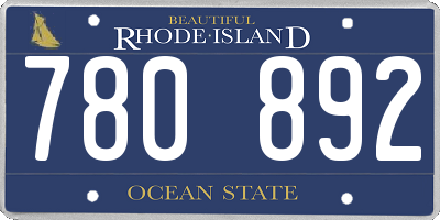 RI license plate 780892