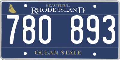 RI license plate 780893