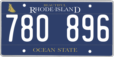 RI license plate 780896
