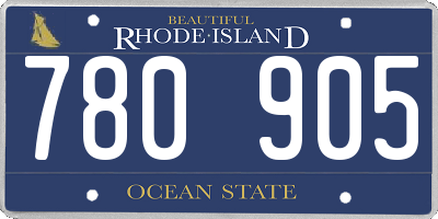 RI license plate 780905