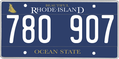 RI license plate 780907