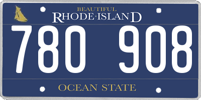 RI license plate 780908