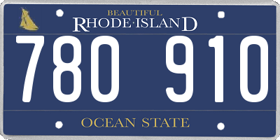 RI license plate 780910