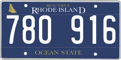 RI license plate 780916