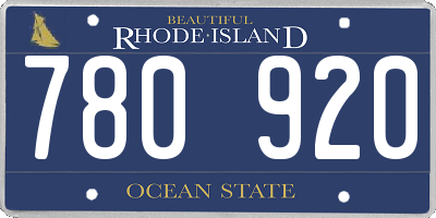 RI license plate 780920