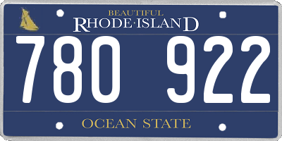 RI license plate 780922