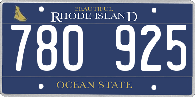 RI license plate 780925