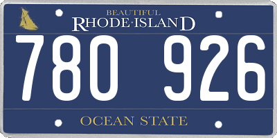 RI license plate 780926