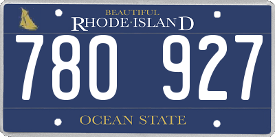 RI license plate 780927