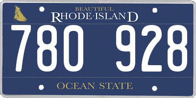 RI license plate 780928