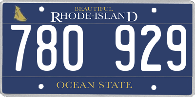 RI license plate 780929