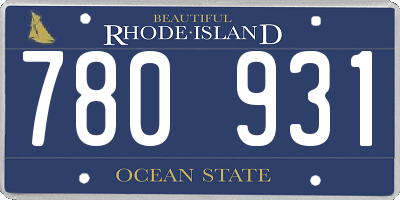 RI license plate 780931