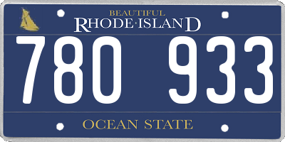 RI license plate 780933
