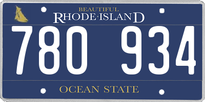 RI license plate 780934