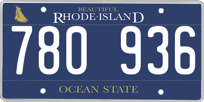 RI license plate 780936