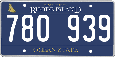 RI license plate 780939