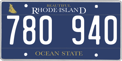 RI license plate 780940
