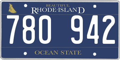 RI license plate 780942