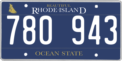 RI license plate 780943