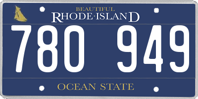RI license plate 780949