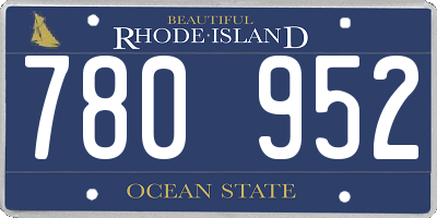 RI license plate 780952
