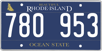 RI license plate 780953