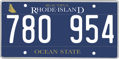 RI license plate 780954