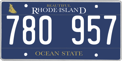 RI license plate 780957