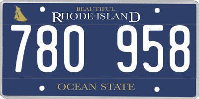 RI license plate 780958