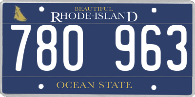 RI license plate 780963