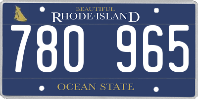 RI license plate 780965
