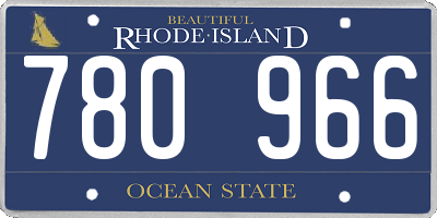 RI license plate 780966