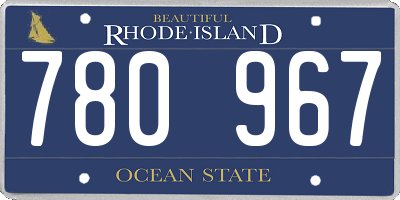 RI license plate 780967