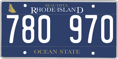 RI license plate 780970
