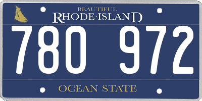 RI license plate 780972