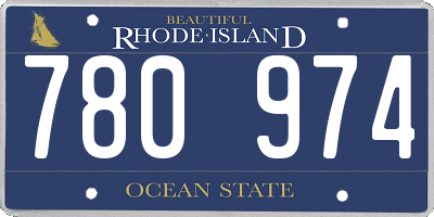 RI license plate 780974