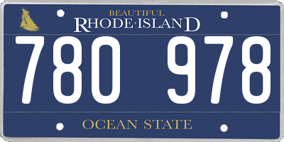 RI license plate 780978
