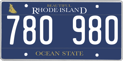 RI license plate 780980