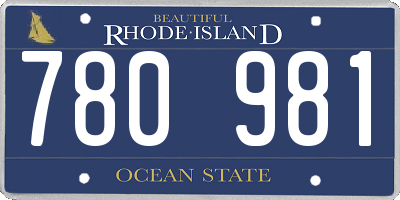 RI license plate 780981