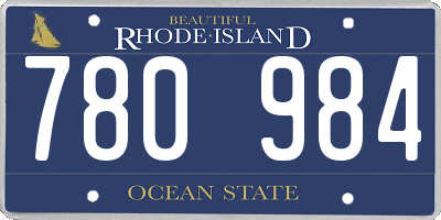 RI license plate 780984
