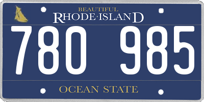 RI license plate 780985
